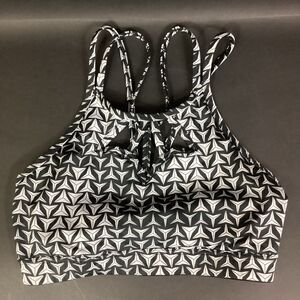 Victorias Secret Bra-Small-Black/White Triangle All-Over Pattern-Cutouts-Strappy